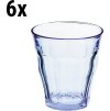 (6 sztuk) Duralex Uniwersalna szklanka do napojów - PICARDIE - 220 ml - Niebiesko- Przezroczysty