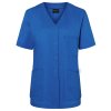 (6 sztuk) KARLOWSKY | Fartuch damski  z krótkim rękawem Essential - Niebieski królewski - Rozmiar: 54