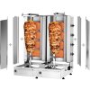 Grill gazowy gyrosa /kebab - 4+4 palniki - maks. 120 kg - włącznie z płytą ochronną i drzwiami na zawiasach