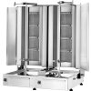 Grill gazowy gyrosa /kebab - 4+4 palniki - maks. 120 kg - włącznie z płytą ochronną i drzwiami na zawiasach
