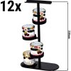 (12 sztuk) Stojak do marmolady / Stojak bufetowy - czarny - z 4 półkami