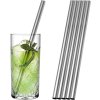 (50 sztuk) Słomki do picia ze stali nierdzewnej - 10 x 200 mm - proste