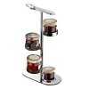 (4 szt.) Stojak do marmolady / Stojak bufetowy - chrom - z 4 półkami