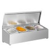 Pojemnik na przyprawy Gastronorm GN 1/6 – zawiasowa pokrywa ze stali nierdzewnej – 690×250×210 mm – 4×GN 1/6