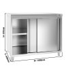 Szafka robocza PREMIUM ze stali nierdzewnej - 1000x800 mm - z drzwiami przesuwnymi bez panelu tylnego