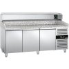 Stół chłodniczy do pizzy PREMIUM - 2000x800mm - z 3 drzwiami - włącznie z witryną chłodniczą nadstawną - 9x GN 1/3