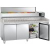 Stół chłodniczy do pizzy PREMIUM - 2000x800mm - z 3 drzwiami - włącznie z witryną chłodniczą nadstawną - 9x GN 1/3