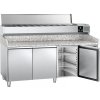 Stół chłodniczy do pizzy PREMIUM - 2000x800mm - z 3 drzwiami - włącznie z witryną chłodniczą nadstawną - 9x GN 1/3