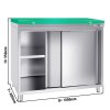 Szafka robocza ze stali nierdzewnej PREMIUM - 1000x800 mm - z drzwiami przesuwnymi bez panelu tylnego włącznie z płytą do cięcia