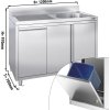 Szafka pod zlewozmywak  - 1200x700 mm - z pojemnikiem na odpady  & 1 zlewem po prawej stronie