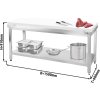Stół roboczy ze stali nierdzewnej PREMIUM - 1500x600 mm - z półką dolną bez panelu tylnego włącznie z płytą do cięcia