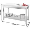 Stół roboczy ze stali nierdzewnej PREMIUM - 1200x600 mm - z półką dolną bez panelu tylnego , włącznie z płytą do cięcia