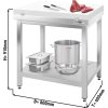 Stół roboczy ze stali nierdzewnej PREMIUM - 800x600 mm - z półką dolną bez panelu tylnego, włącznie z płytą do cięcia
