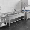 Stół zlewozmywakowy do mycia garnków - 1800x700mm - z dolną półką i 2 zlewami