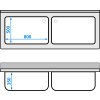 Stół zlewozmywakowy do mycia garnków - 1800x700mm - z dolną półką i 2 zlewami