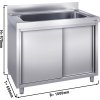 Szafka ze zlewem do mycia garnków  - 1000x600mm -  z 1 zlewem