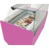 Lada na lody - Liam - 1310 mm - z oświetleniem LED - na 10 + 10 pojemników - Różowa