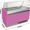 Lada na lody - Liam - 1310 mm - z oświetleniem LED - na 10 + 10 pojemników - Różowa