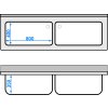Szafka ze zlewem do mycia garnków  - 1800x600mm - z 2 zlewami