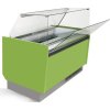 Lada na lody - Liam - 1310 mm - z oświetleniem LED - na 10 + 10 pojemników - jasnozielona