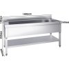 Stół zlewozmywakowy do mycia garnków  - 1000x600mm - z dolną półką i 1 zlewem