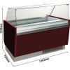 Lada na lody - Liam - 1560 mm - z oświetleniem LED - na 13 + 13 pojemników - granat czerwony
