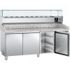 Stół chłodniczy do pizzy ECO - 2000x800mm - z 3 drzwiami - włącznie z witryną chłodniczą nadstawną - 10x GN 1/4