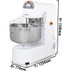 Mieszarka do ciasta piekarniczego - 188 litrów / 120 kg - 2 prędkości - z przedłużonymi ramionami