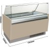 Lada na lody - Liam - 1560 mm - z oświetleniem LED - na 13 + 13 pojemników - Beżowa