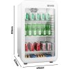 Chłodziarka minibarowa - 500 mm - 120 litrów - 1 szklane drzwi & oświetlenie LED