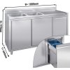 Szafka pod zlewozmywak - 1800x600 mm - z pojemnikiem do odpady & 2 zlewami po lewej stronie