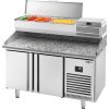 Stół chłodniczy do pizzy PREMIUM PLUS - 1490x700mm - z 2 drzwiami - włącznie z witryną chłodniczą nadstawną - 6x GN 1/4