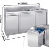 Szafka pod zlewozmywak - 1800x600 mm - z pojemnikiem na odpady & 2 zlewami po prawej stronie