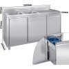 Szafka pod zlewozmywak - 1600x600 mm - z pojemnikiem na odpady & 2 zlewami po lewej stronie
