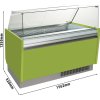 Lada na lody - Liam - 1560 mm - z oświetleniem LED - na 13 + 13 pojemników - jasnozielona