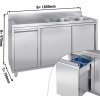Szafka pod zlewozmywak - 1800x700 mm - z pojemnikiem na odpady & 2 zlewami po prawej stronie