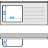 Szafka zlewozmywakowa do zmywarki - 1400x700 mm - z 1 zlewem po lewej stronie