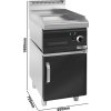 Elektryczna płyta grillowa - 4 kW - Gładka - włącznie z podstawą z drzwiczkami