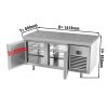 Stół chłodniczy piekarniczy Premium PLUS - 1618x800 mm - z drzwiami po obu stronach	 i granitowym blatem roboczym