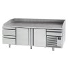 Stół chłodniczy do pizzy PREMIUM PLUS - 2305x800 mm - z 2 drzwiami & 2 szufladami