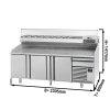 Stół chłodniczy do pizzy PREMIUM PLUS - 2305x800mm - z 3 drzwiami - włącznie z witryną chłodniczą nadstawną - 10x GN 1/3
