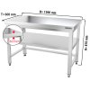 Stół roboczy PREMIUM ze stali nierdzewnej - 1200x600 mm - z dolną półką & wspornikiem