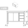 Szafka robocza PREMIUM ze stali nierdzewnej - 1400x600 mm - z 3 szufladami po prawej stronie bez panelu tylnego