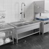 Stół zlewozmywakowy do mycia garnków - 2000x600mm - z dolną półką i 2 zlewami