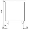 Szafka robocza PREMIUM ze stali nierdzewnej - 1600x600 mm - z 3 szufladami po lewej stronie bez panelu tylnego