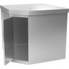 Narożna szafka ścienna ze stali nierdzewnej - 700x400 mm - z drzwiami skrzydłowymi - wysokość: 650 mm