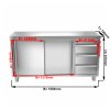Szafka robocza PREMIUM ze stali nierdzewnej - 1800x700 mm - z 3 szufladami po prawej stronie bez panelu tylnego