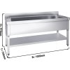Stół zlewozmywakowy do mycia garnków- 1000x700mm - z dolną półką i 1 zlewem