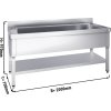 Stół zlewozmywakowy do mycia garnków - 2000x700mm - z dolną półką i 1 zlewem