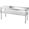 Stół roboczy ze stali nierdzewnej z dolną półką bez tylnej krawędzi - 1,8 x 0,6 m